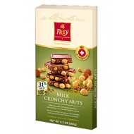 Шоколад молочный Frey Crunchy Nuts с лесным орехом 180 г