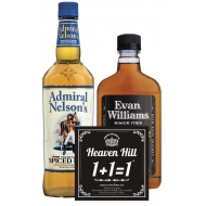 Акционній набор: ром Admiral Nelson и бурбон Evan Williams Black 0,75 л + 0,375 л