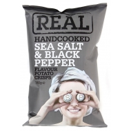 Чипсы картофельные REAL с морской солью и черным перцем Real Crisps Limited 150 г