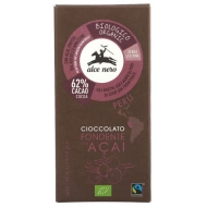 Шоколад черный 62% с ягодами Асаі Fairtrade Peru Alce Nero 50 г