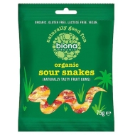 Конфеты желейные Sour Snakes Biona Organic 75 г