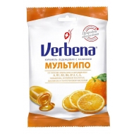 Леденцы Verbena Мультипо с апельсиновой начинкой и витаминами 60 г