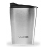 Термочашка из нержавеющей стали + крышка Brushed Steel / Black Qwetch 240 мл