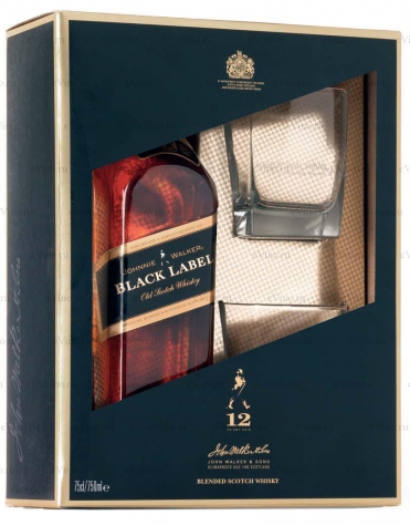 Johnnie Walker Black Label + 2 бокала 0,7 л