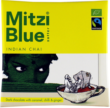 Mitzi Blue Indian Chai шоколад органический черний с карамелью, чили и имберем 65 г