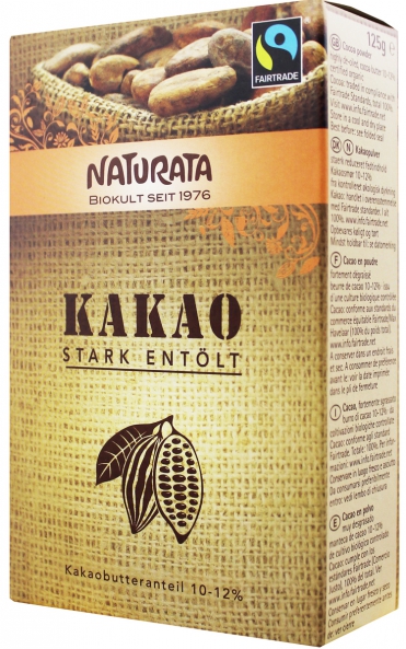 Naturata какао обезжирене органічне 125 г