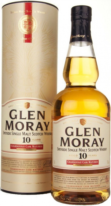 Glen Moray 10Y.O. Chardonnay Cask (в тубусе) 0,7 л