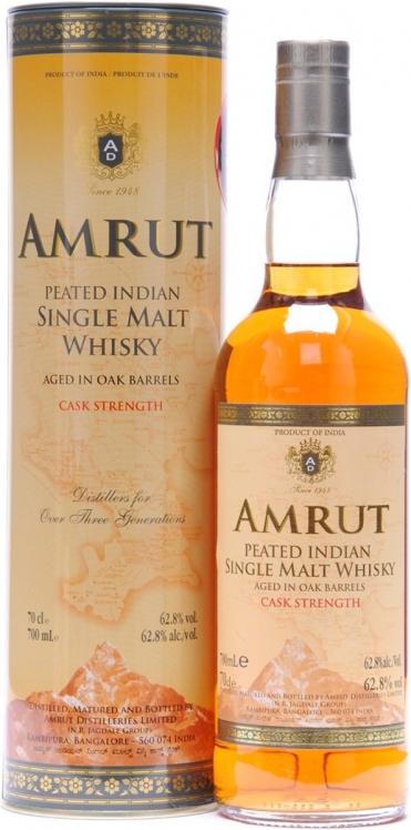 Amrut Indian Peated Single Malt Whisky Cask Strength (в тубусе) 0,7 л