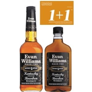 Акційний набір бурбонів Evan Williams Black 0,75 л + 0,375 л