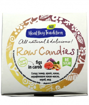 Цукерки шоколадні Інжир в керобі Raw Candies Healthy Tradition 40 г