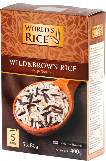 Рис Дикий+Натуральний Worlds Rice 400 г (5*80 г)