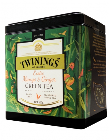 Чай зеленый байховый Exotic Mango & Ginger Twinings 100 г