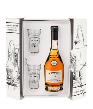 God by Godet VSOP (gift box + 2 glasses) 0,350 л