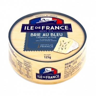 Сир з білою та блакитною цвіллю Brie au bleu Ile de France 125 г