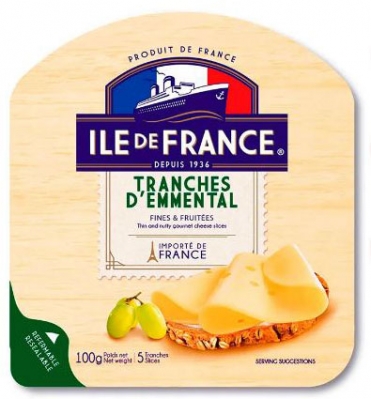 Сир Ile de France Tranches Emmental 50% 100 г