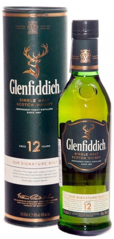 Glenfiddich 12 Y.O. (в тубусе) 0,5 л