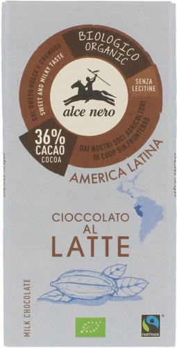 Шоколад молочний Fairtrade America Latina Alce Nero 100 г