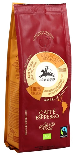 Кофе молотый Espresso Fairtrade America Latina Alce Nero 250 г