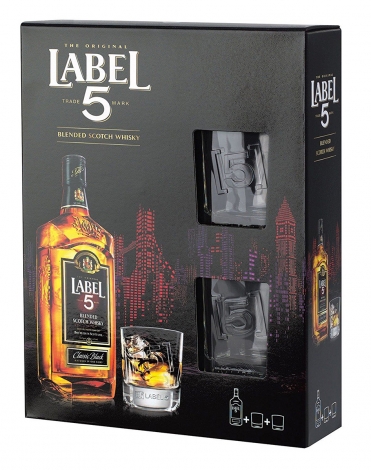 Label 5 Сlassic Black + 2 glasses 0,7 л