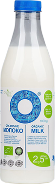 Молоко коров'яче пастеризоване Organic Milk 2.5% 1 л