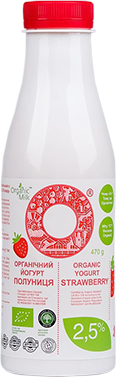 Йогурт клубника Organic Milk 2.5% 470 мл