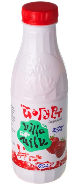 Йогурт Клубничный Villa Milk 2,5% 500 мл