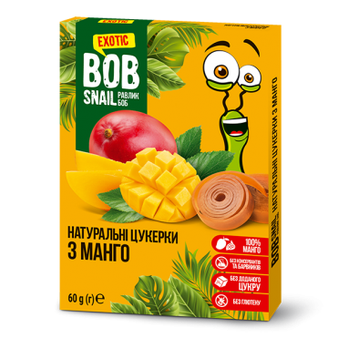 Цукерки натуральні з манго Bob Snail 60 г