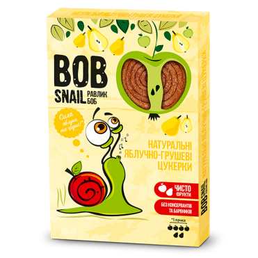 Цукерки натуральні Яблучно-Грушеві Bob Snail 60 г