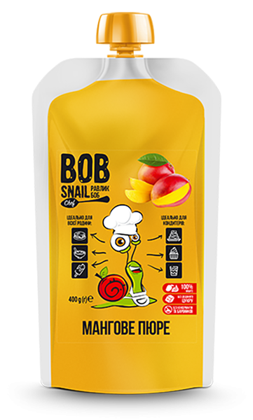 Пюре фруктовое Манго пастеризованное Bob Snail 400 г