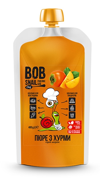 Пюре фруктовое Хурма пастеризованное Bob Snail 400 г