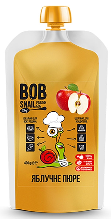 Пюре фруктовое Яблоко пастеризованное Bob Snail 400 г