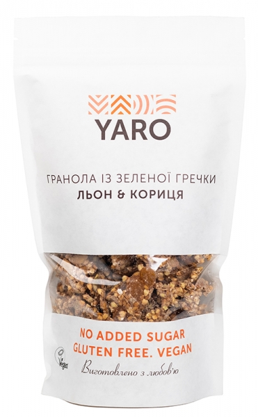 Гранола из зеленой гречки, лен, корица Yaro 200 г