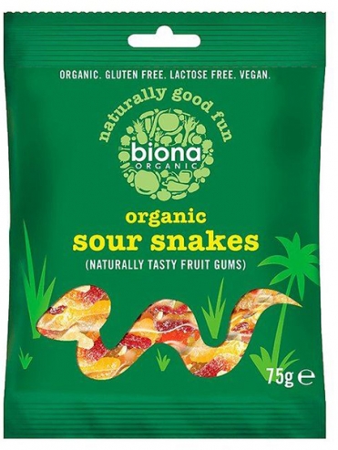 Цукерки желейні Sour Snakes Biona Organic 75 г