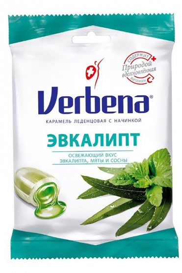 Леденцы Verbena Эвкалипт с травами и витамином С 60 г