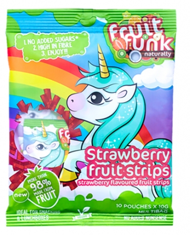 Снэк Фруктовый, кусочки клубники Unicorn Fruitfunk 