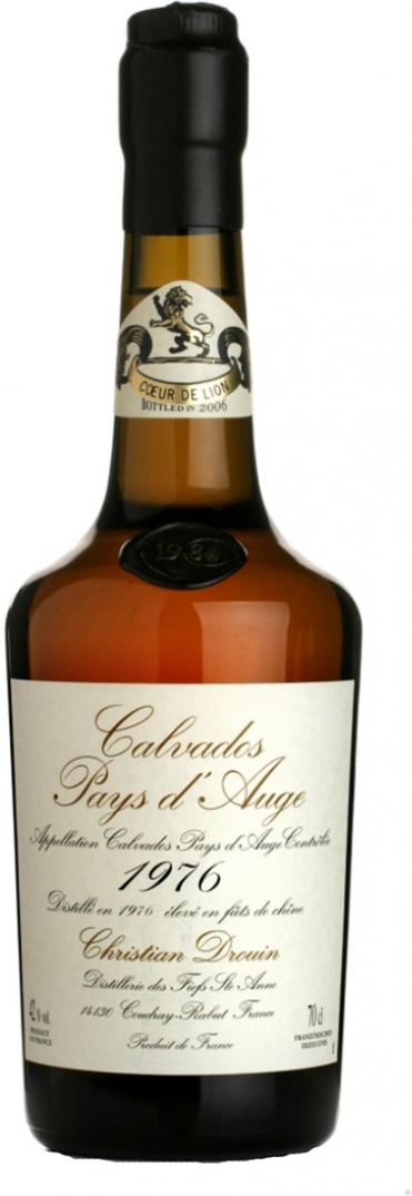 Christian Drouin Calvados Coeur de Lion Pays d'Auge 1976 0,7 л