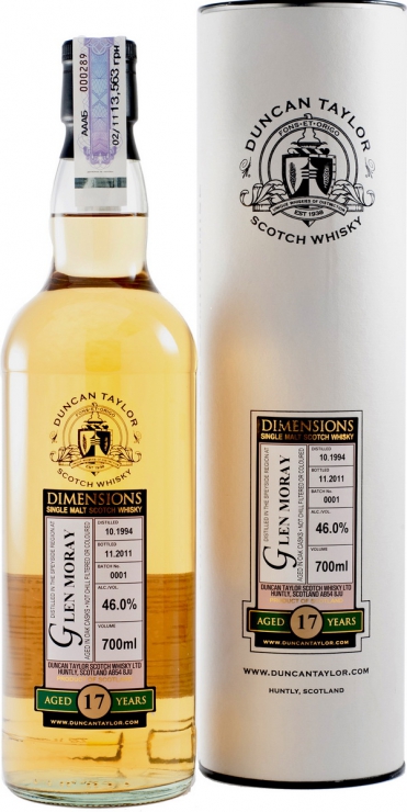 Duncan Taylor Dimensions Glen Moray 1994 17YO (в тубусе) 0,7 л