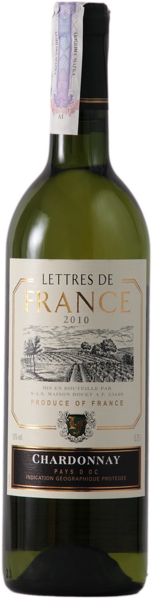 Maison Bouey Lettres de France Chardonnay Pays d'Oc 0,75 л